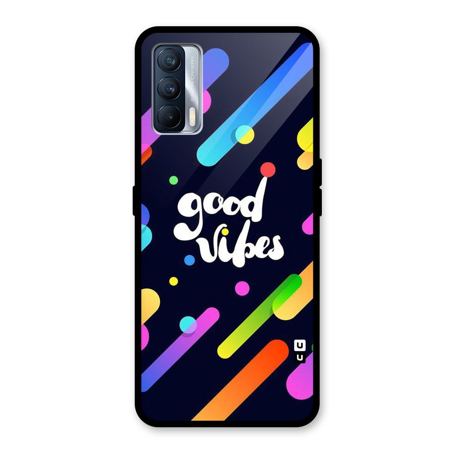 Multicolor Good Vibing Glass Back Case for Realme X7