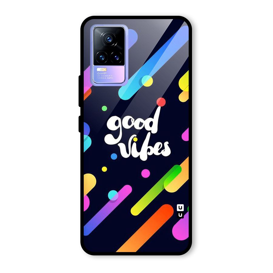 Multicolor Good Vibing Glass Back Case for Vivo Y73