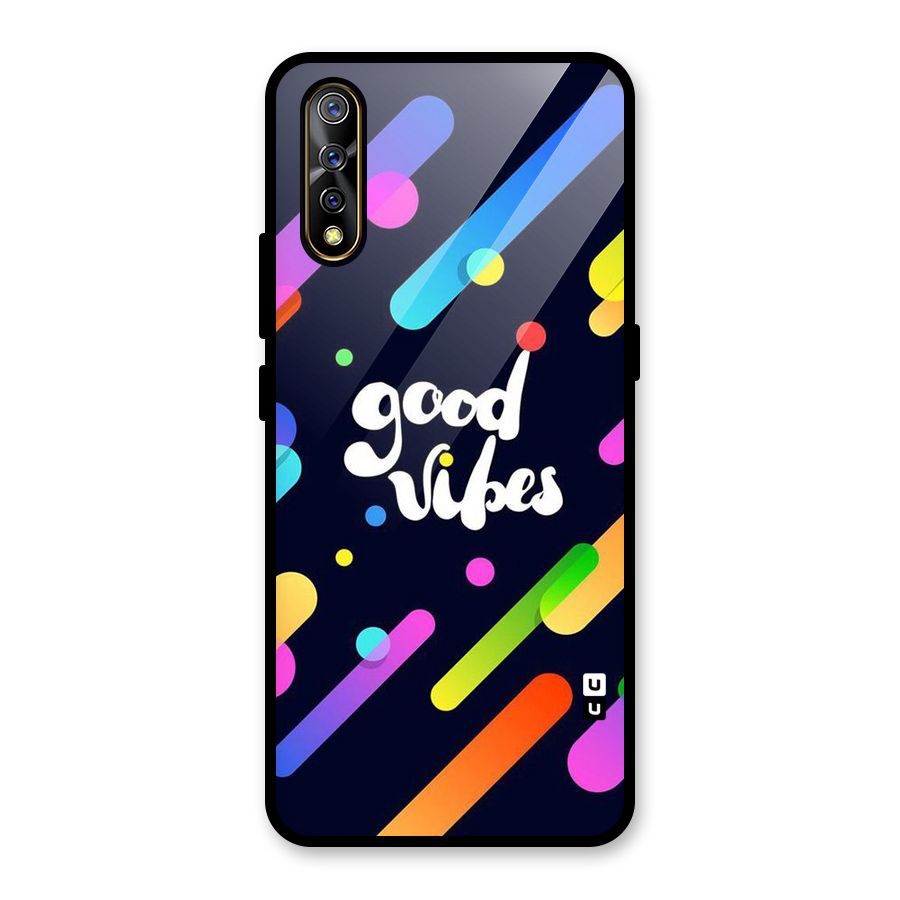 Multicolor Good Vibing Glass Back Case for Vivo Z1x