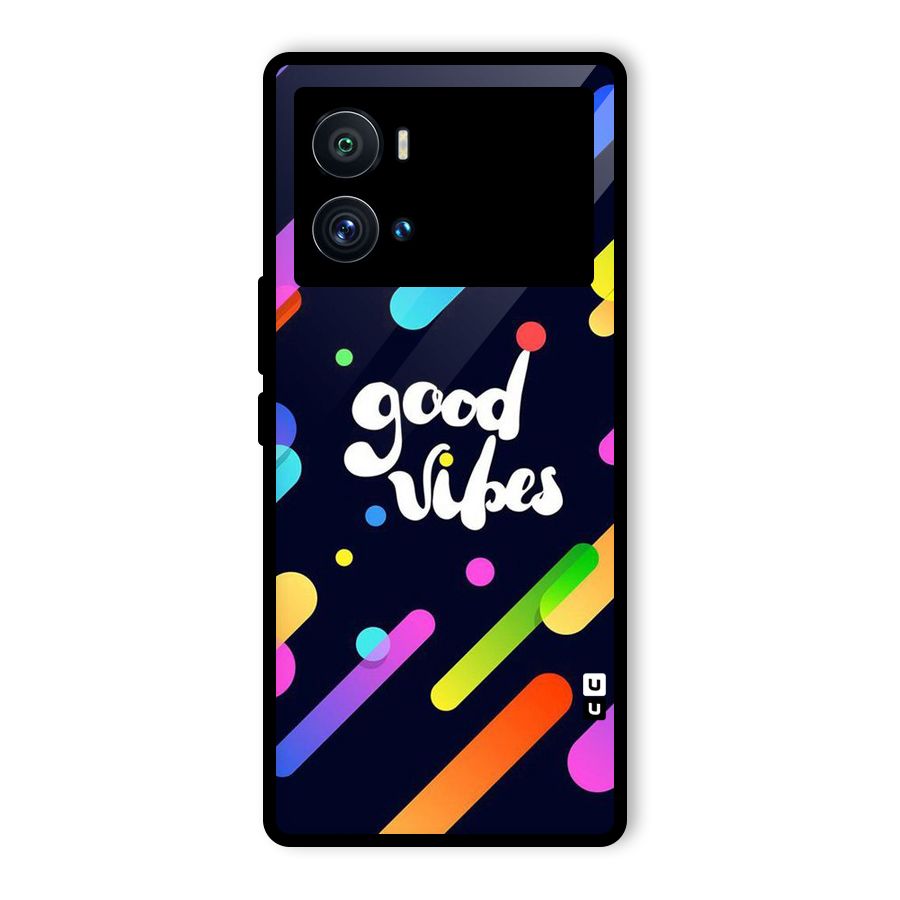 Multicolor Good Vibing Glass Back Case for Vivo iQOO 9 Pro
