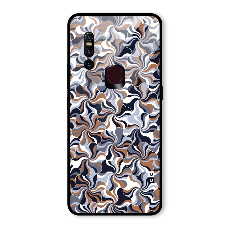 Multicolor Swirls Glass Back Case for Vivo V15