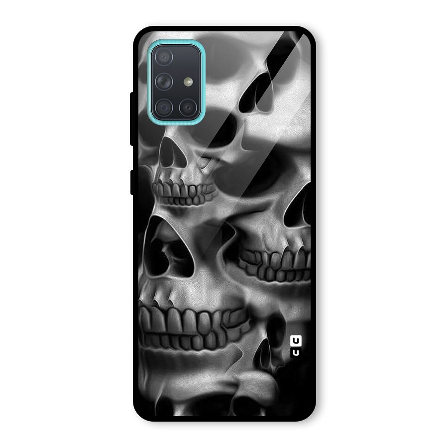 Multiple Skulls Glass Back Case for Galaxy A71