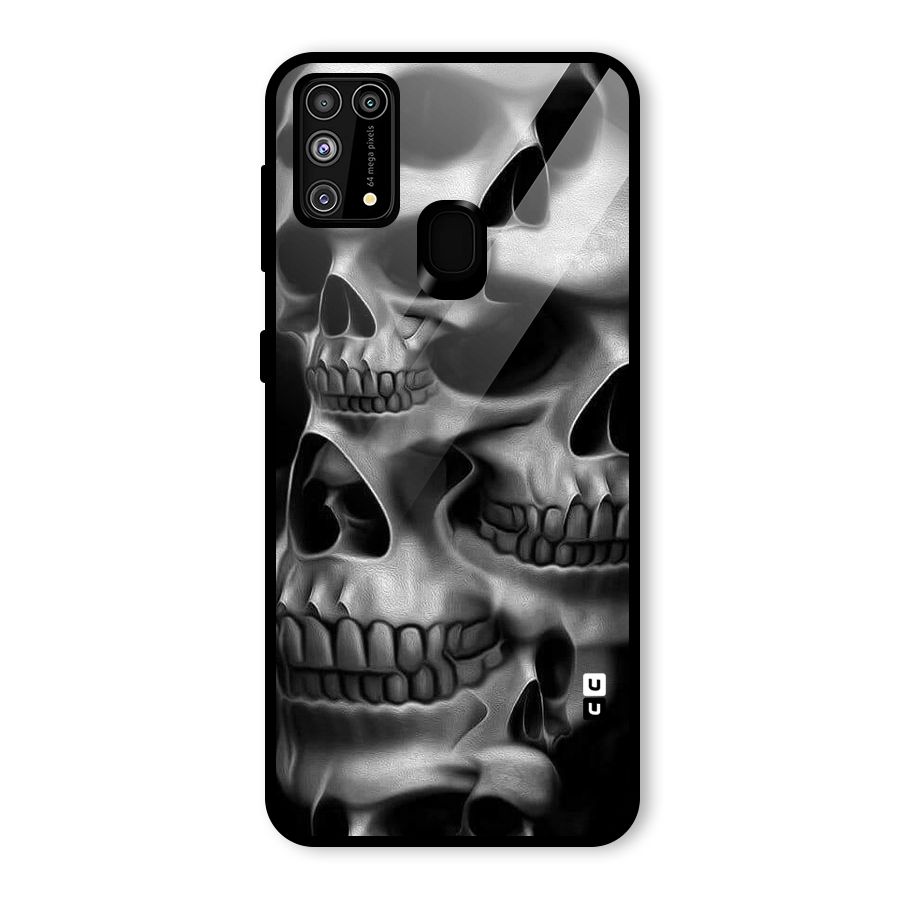 Multiple Skulls Glass Back Case for Galaxy F41
