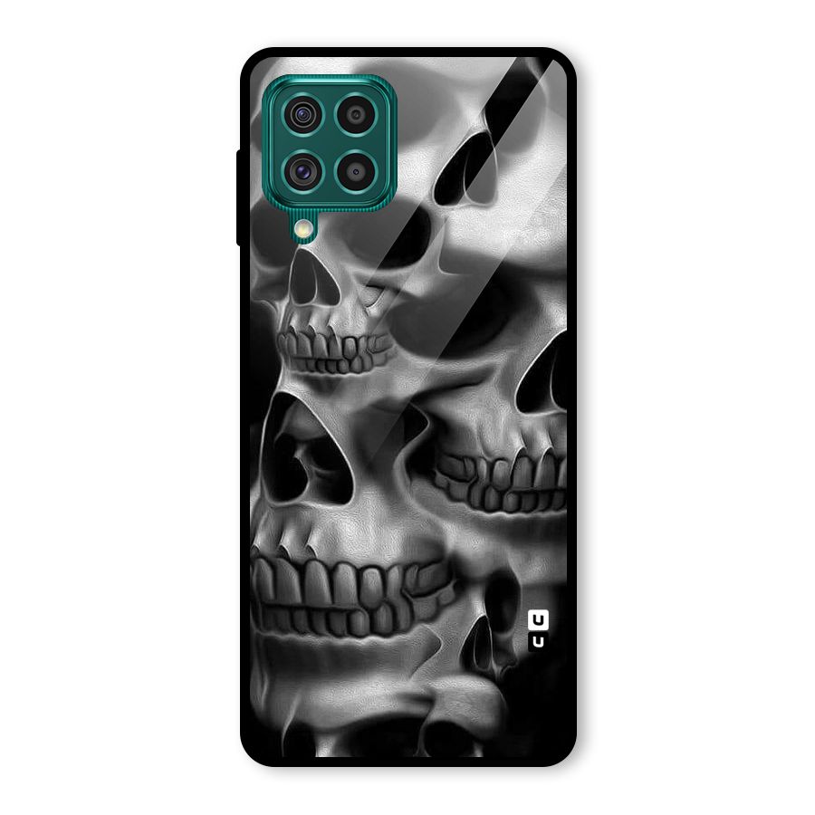 Multiple Skulls Glass Back Case for Galaxy F62