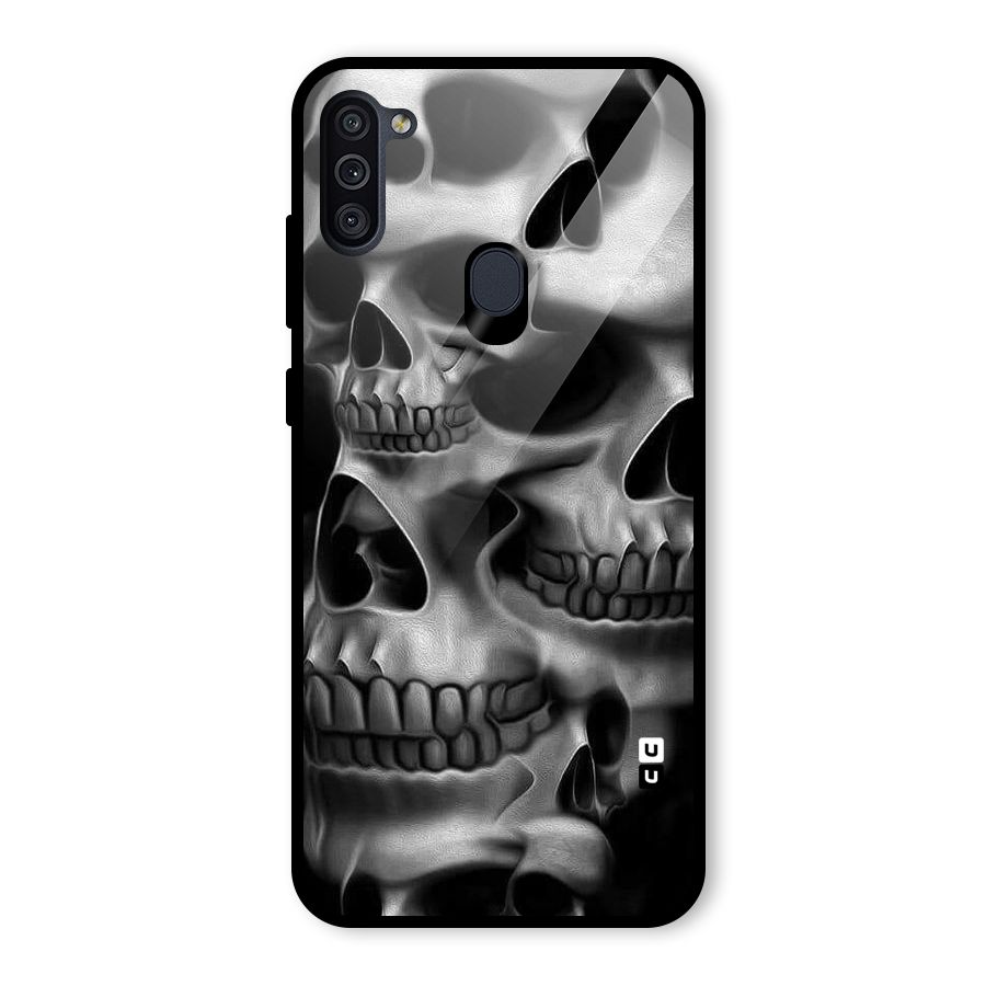 Multiple Skulls Glass Back Case for Galaxy M11