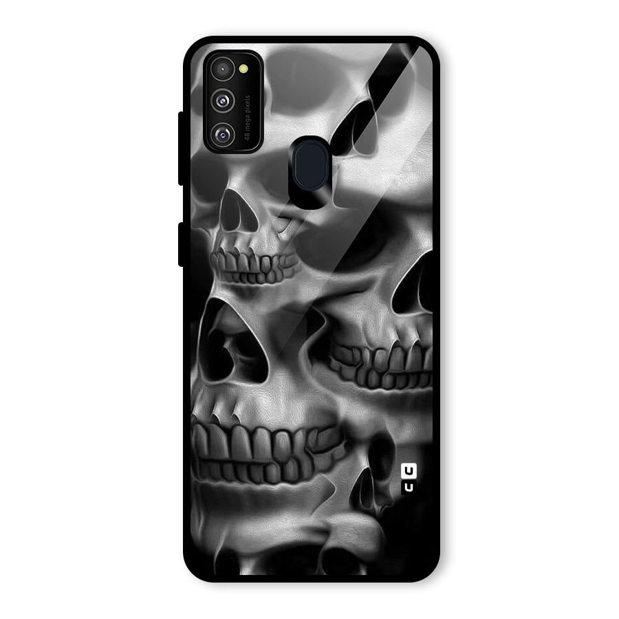 Multiple Skulls Glass Back Case for Galaxy M30s