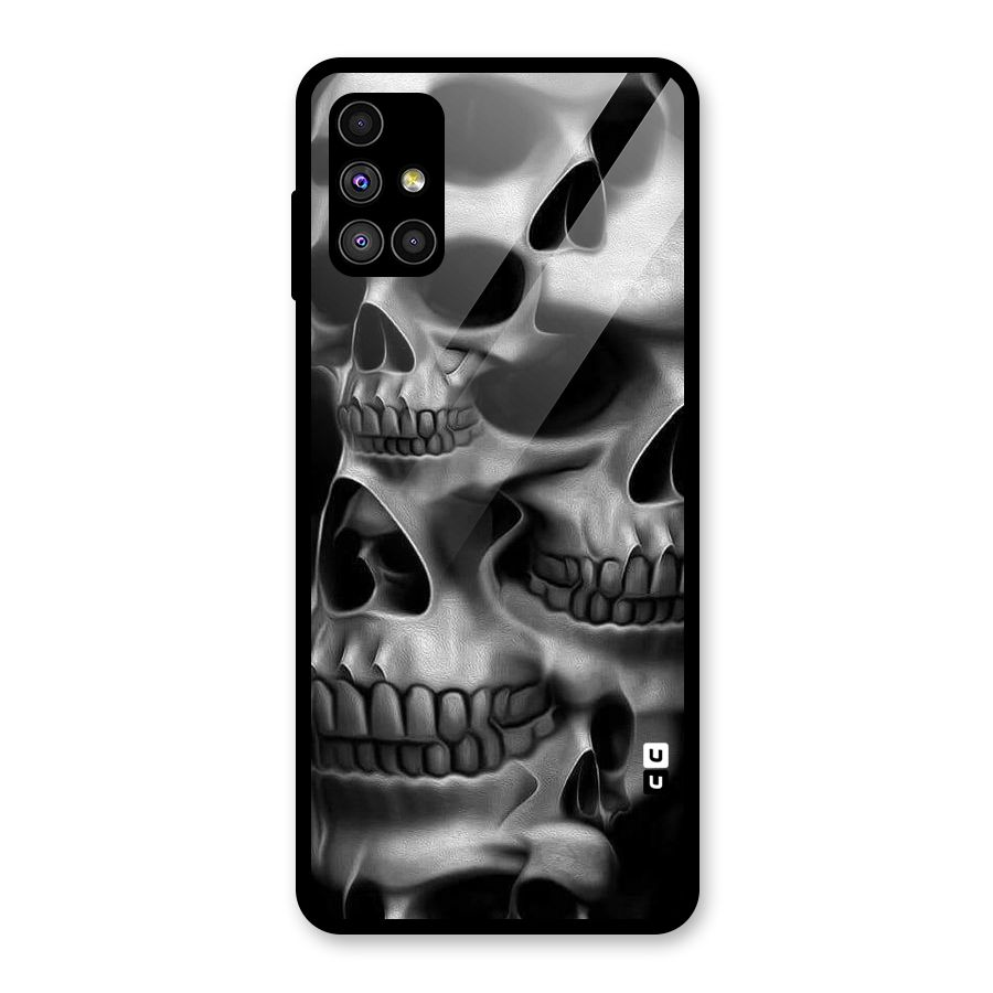 Multiple Skulls Glass Back Case for Galaxy M51