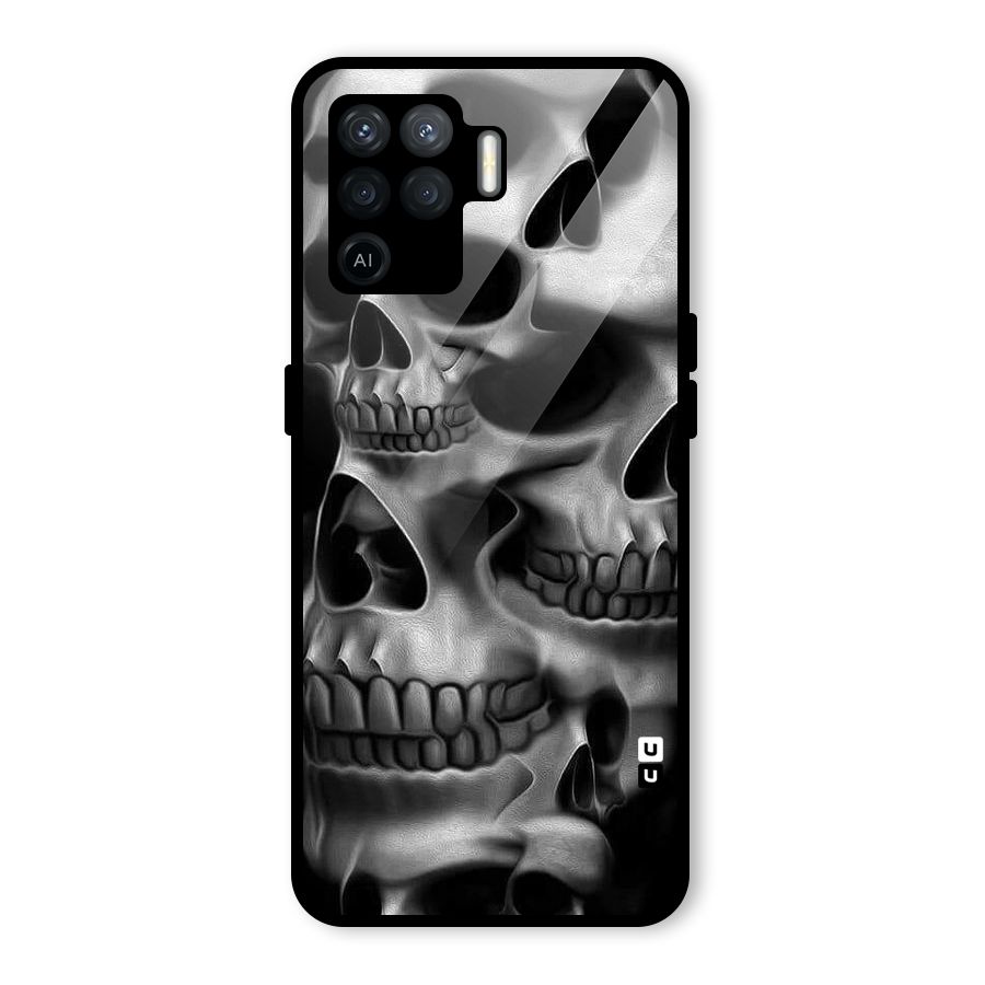 Multiple Skulls Glass Back Case for Oppo F19 Pro