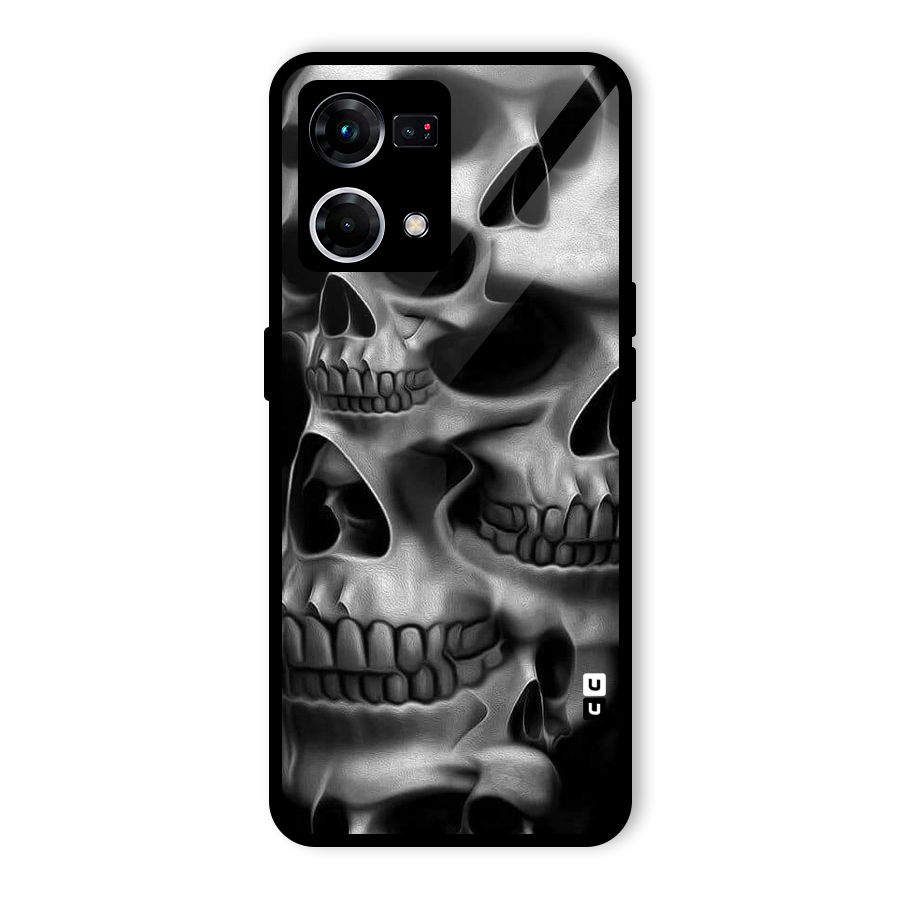 Multiple Skulls Glass Back Case for Oppo F21 Pro 5G