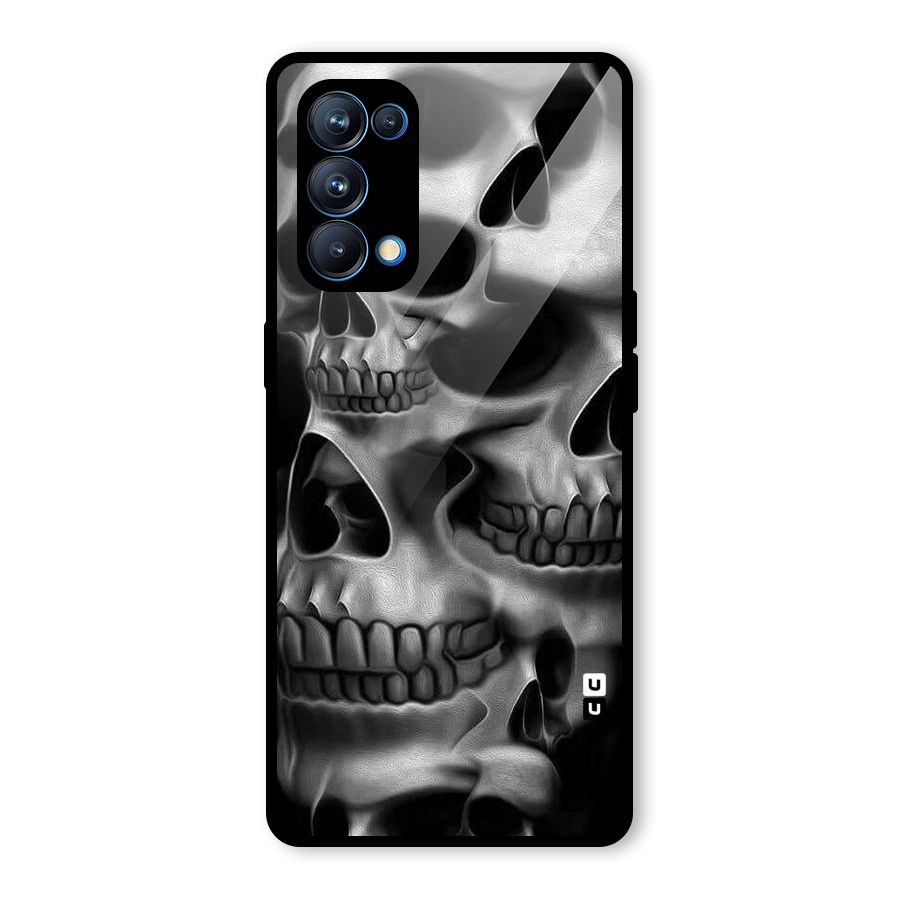 Multiple Skulls Glass Back Case for Oppo Reno5 Pro 5G