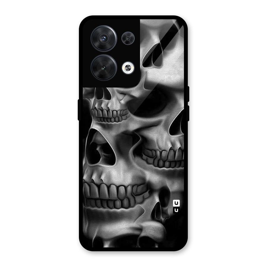 Multiple Skulls Glass Back Case for Oppo Reno8 5G