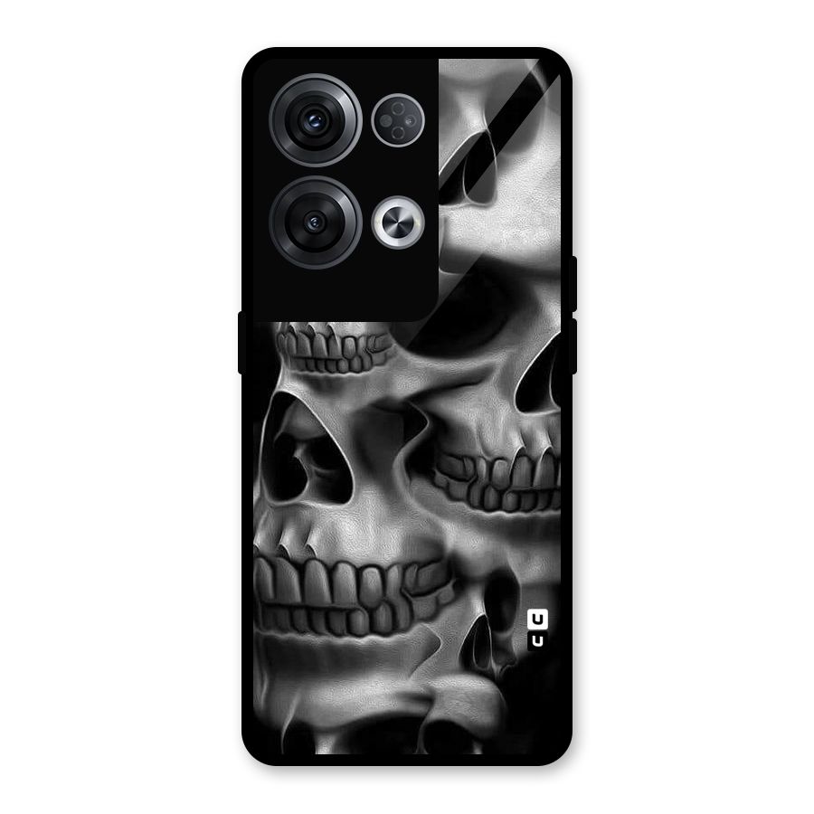 Multiple Skulls Glass Back Case for Oppo Reno8 Pro 5G