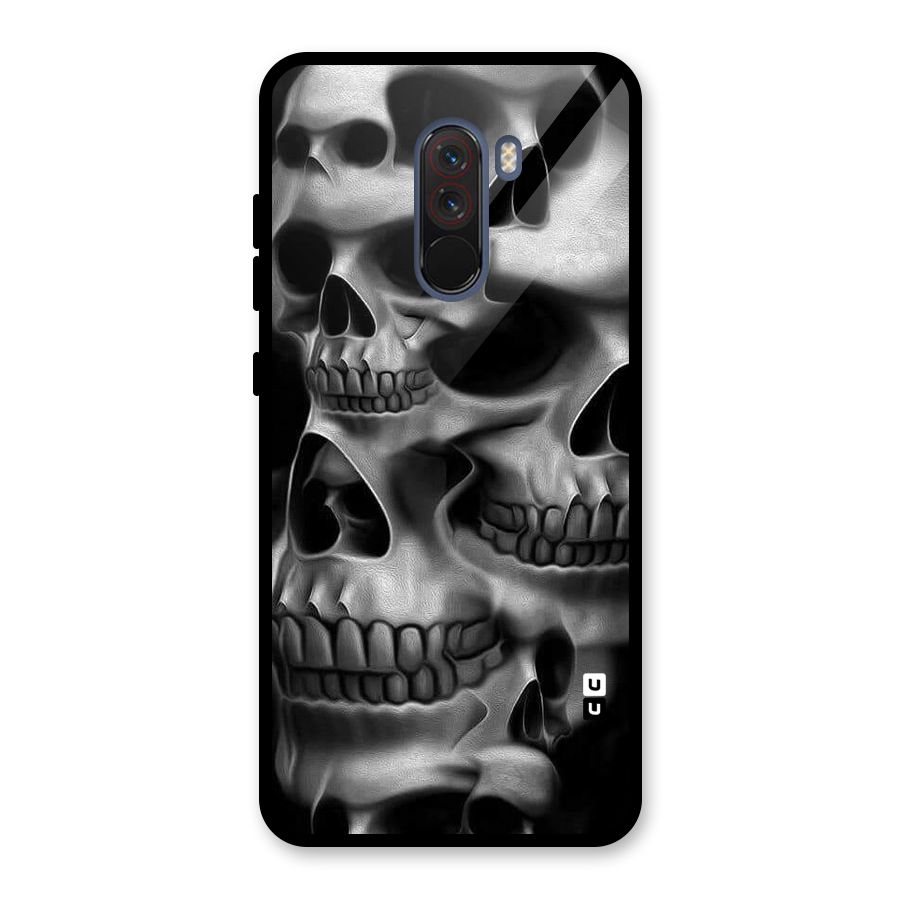Multiple Skulls Glass Back Case for Poco F1