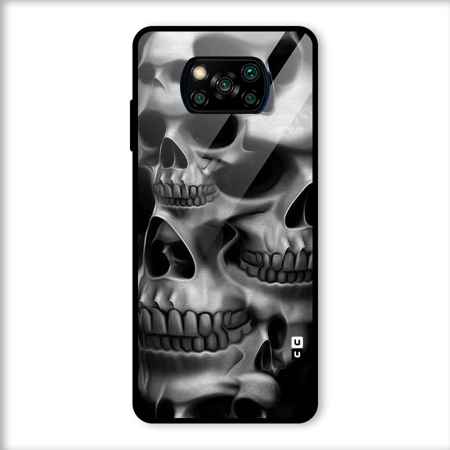 Multiple Skulls Glass Back Case for Poco X3