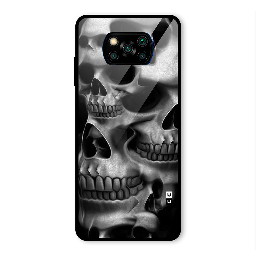 Multiple Skulls Glass Back Case for Poco X3 Pro