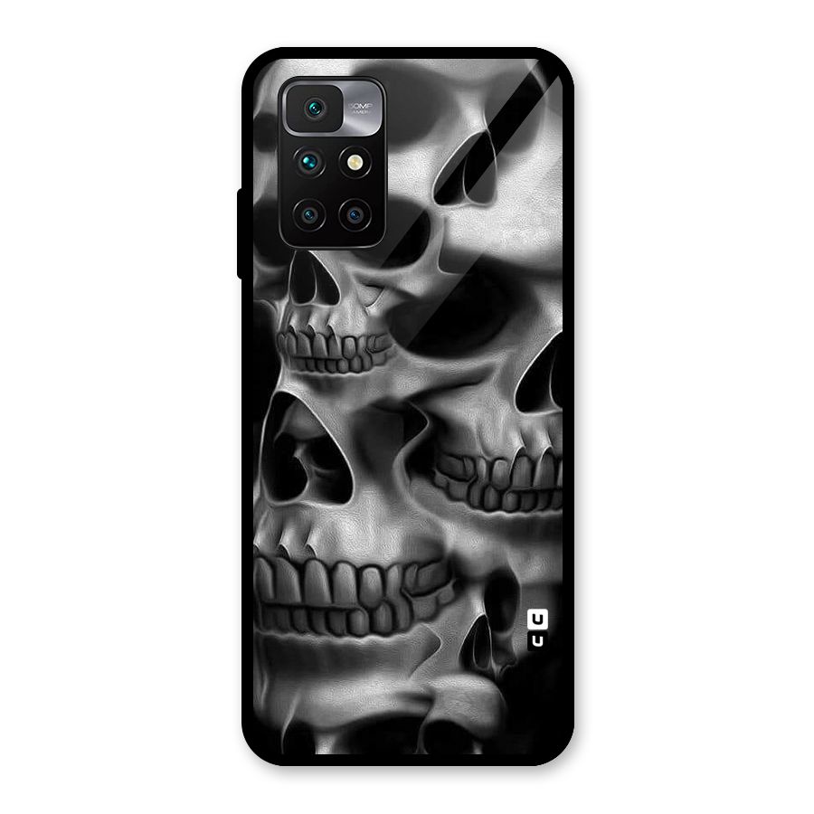 Multiple Skulls Glass Back Case for Redmi 10 Prime