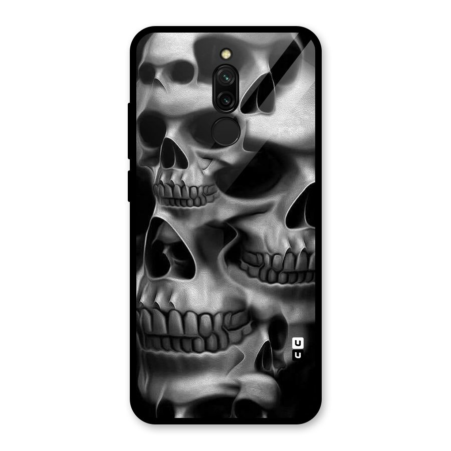 Multiple Skulls Glass Back Case for Redmi 8