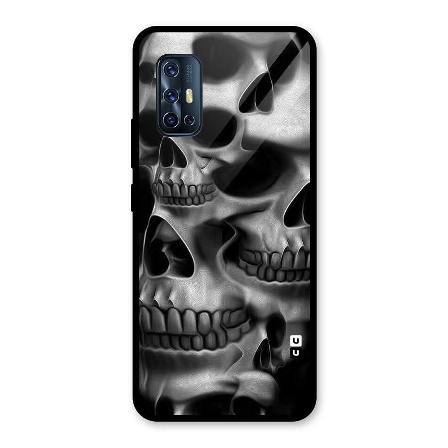 Multiple Skulls Glass Back Case for Vivo V17