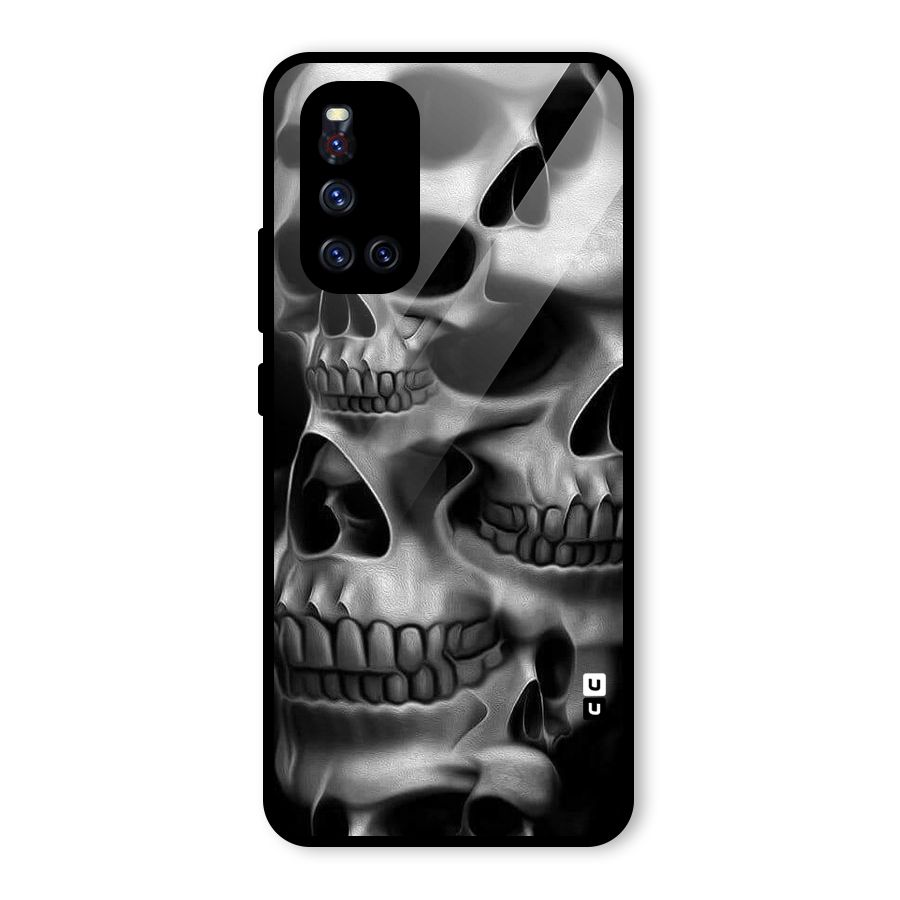 Multiple Skulls Glass Back Case for Vivo V19