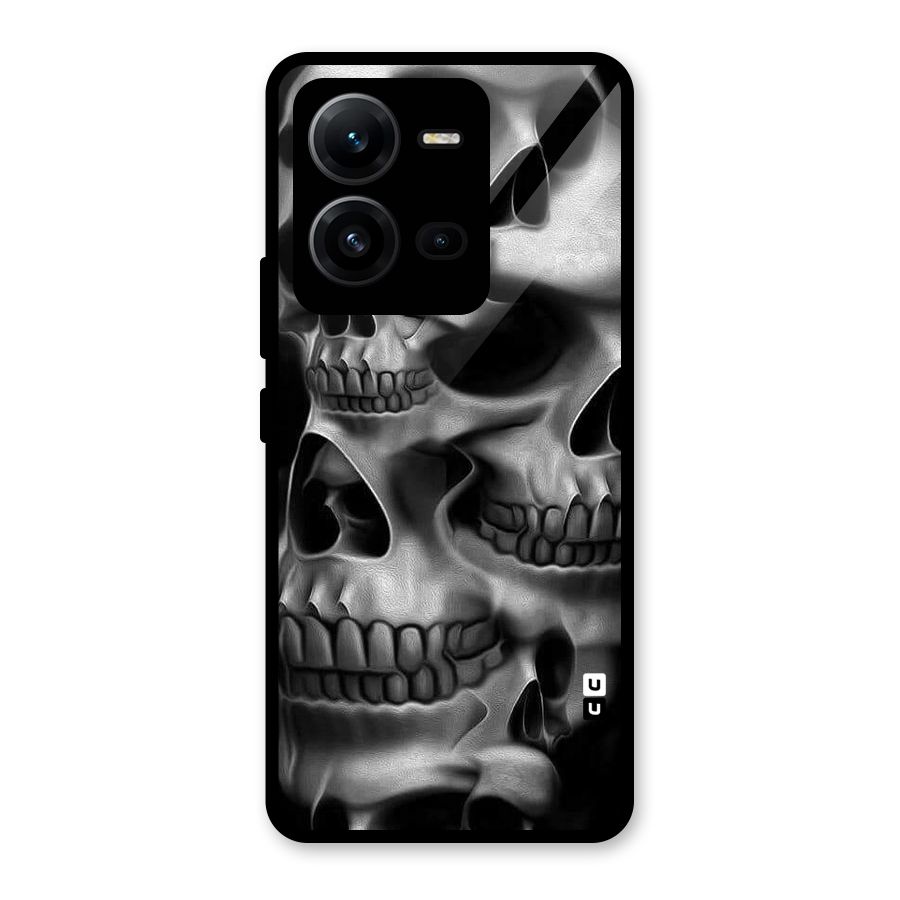 Multiple Skulls Glass Back Case for Vivo V25