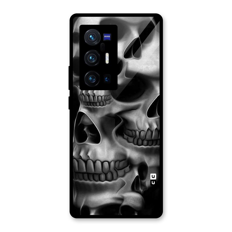 Multiple Skulls Glass Back Case for Vivo X70 Pro Plus