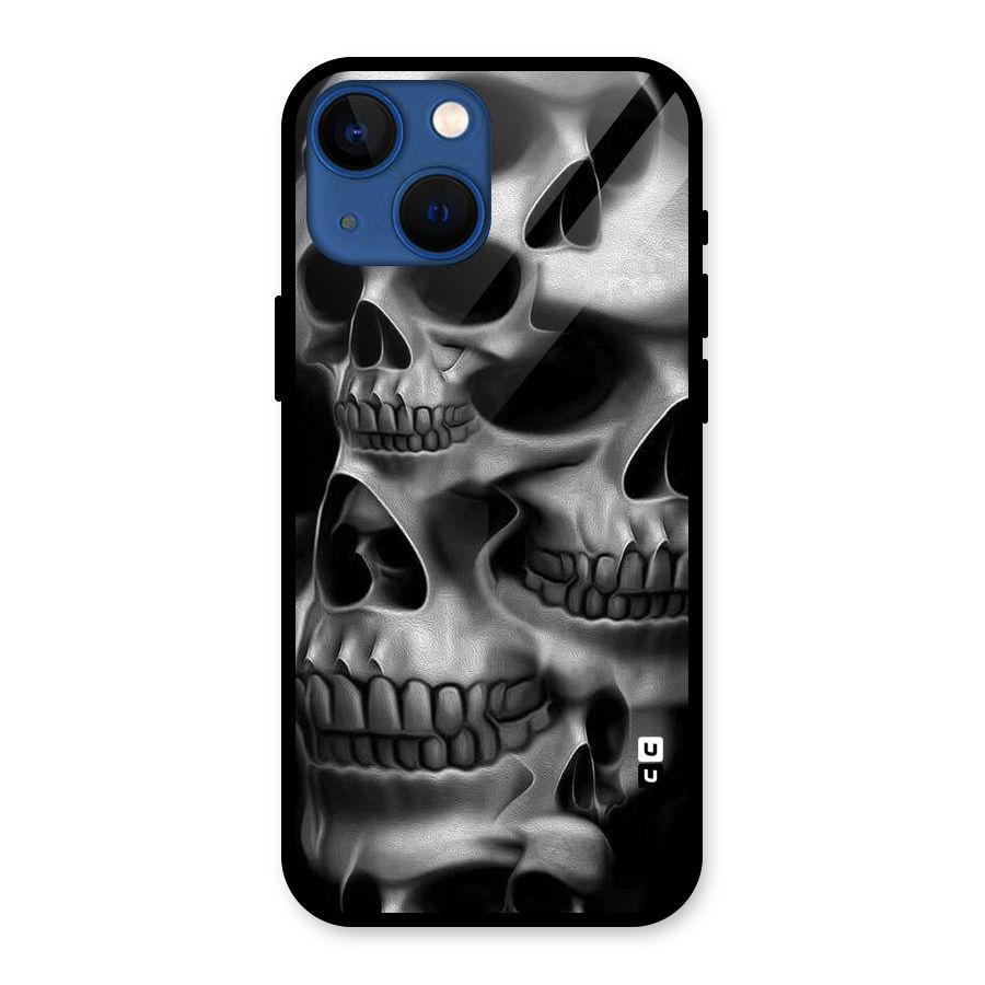 Multiple Skulls Glass Back Case for iPhone 13 Mini