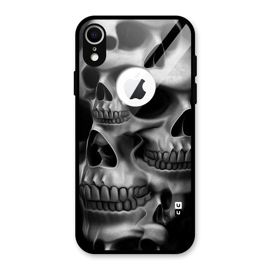 Multiple Skulls Glass Back Case for iPhone XR Logo Cut