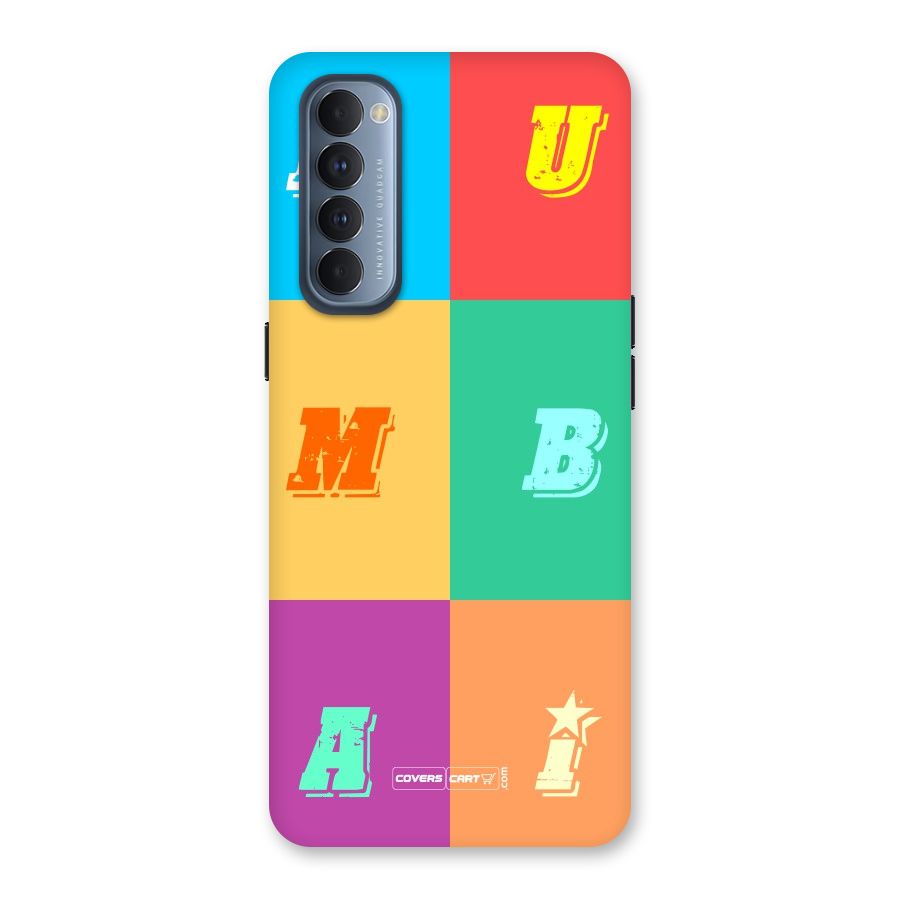 Mumbai Alphabets Back Case for Reno4 Pro