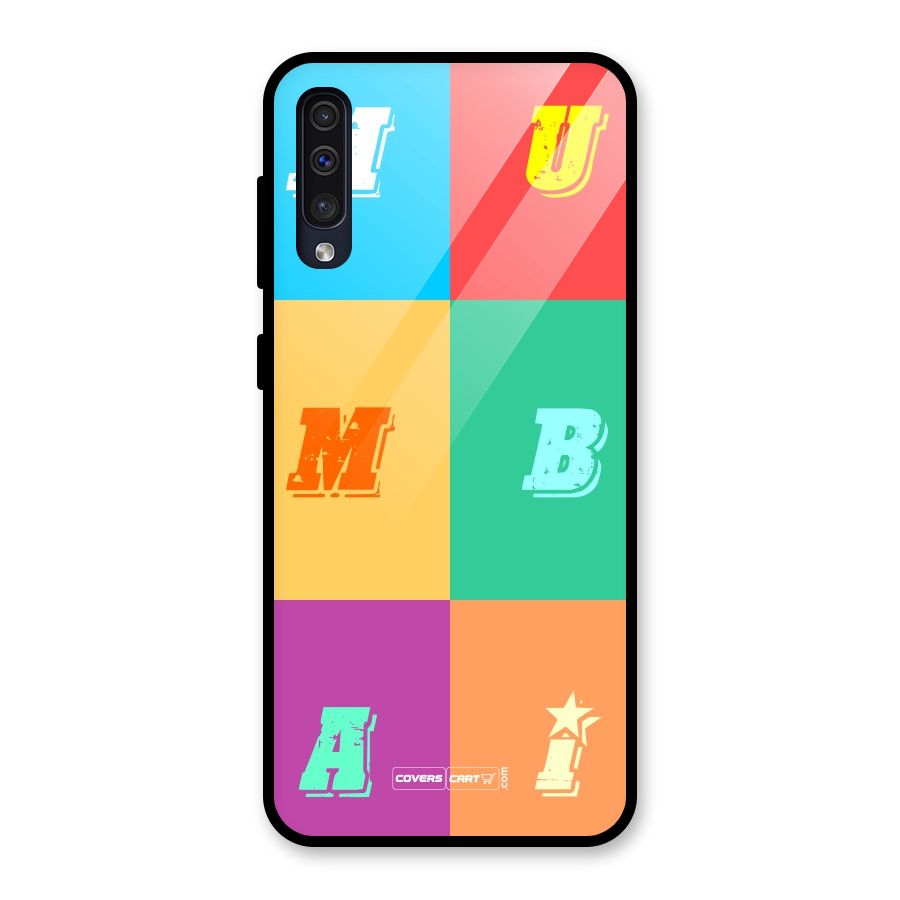 Mumbai Alphabets Glass Back Case for Galaxy A50