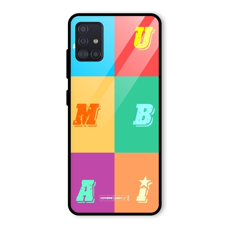 Mumbai Alphabets Glass Back Case for Galaxy A51