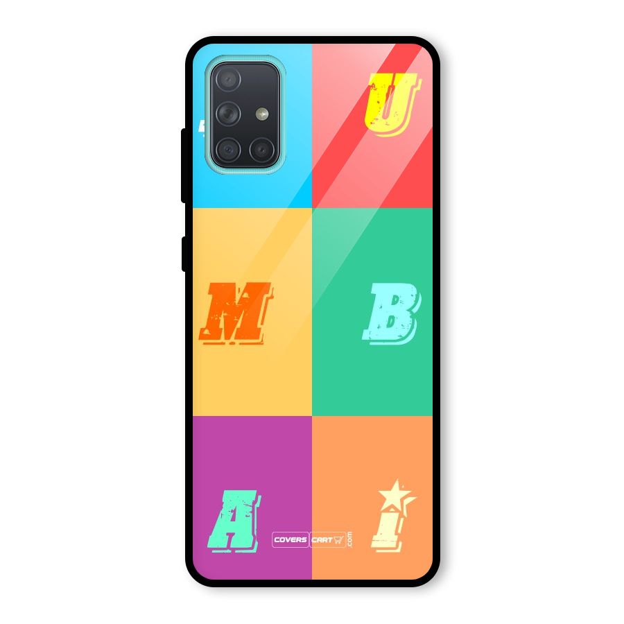 Mumbai Alphabets Glass Back Case for Galaxy A71