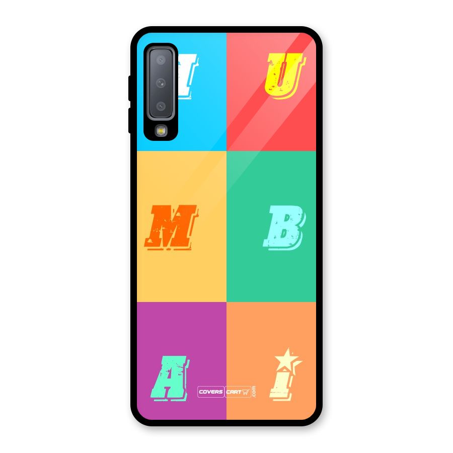 Mumbai Alphabets Glass Back Case for Galaxy A7 (2018)