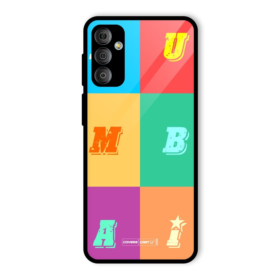 Mumbai Alphabets Glass Back Case for Galaxy F23