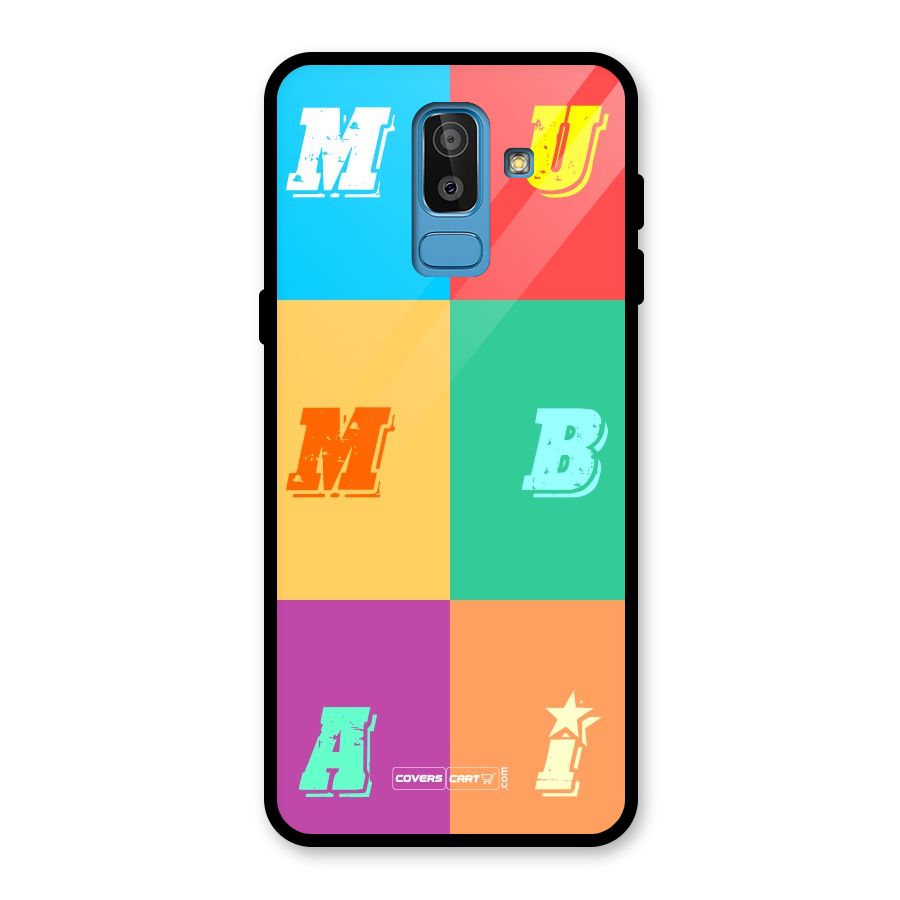 Mumbai Alphabets Glass Back Case for Galaxy J8