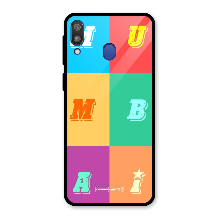 Mumbai Alphabets Glass Back Case for Galaxy M20