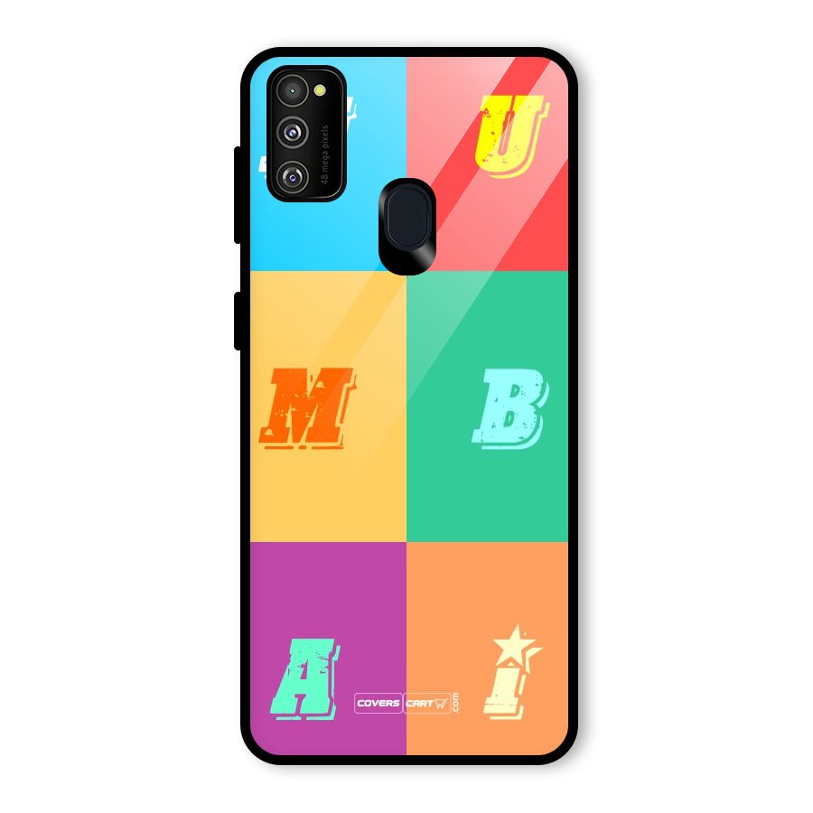 Mumbai Alphabets Glass Back Case for Galaxy M30s