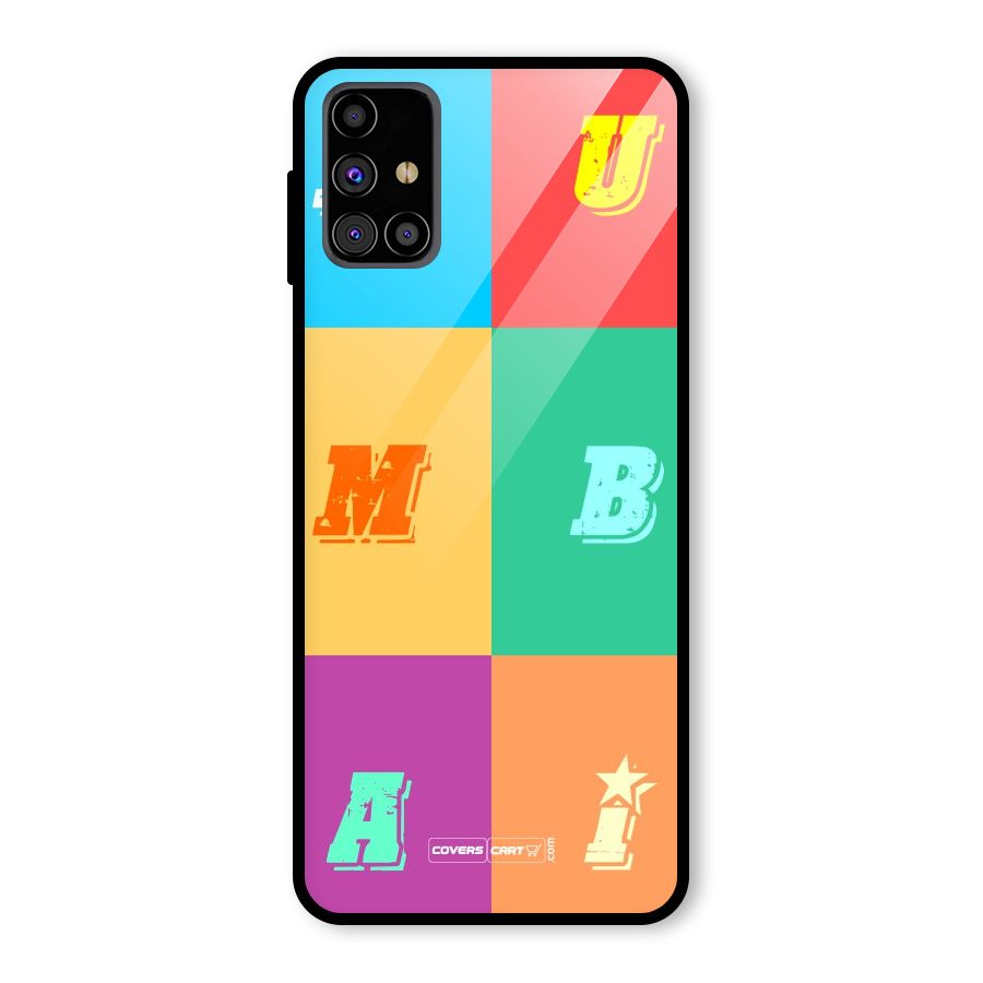 Mumbai Alphabets Glass Back Case for Galaxy M31s