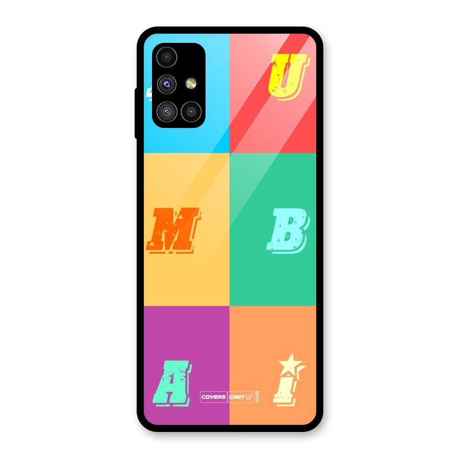 Mumbai Alphabets Glass Back Case for Galaxy M51