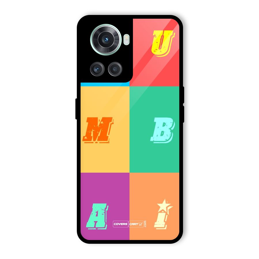 Mumbai Alphabets Glass Back Case for OnePlus 10R