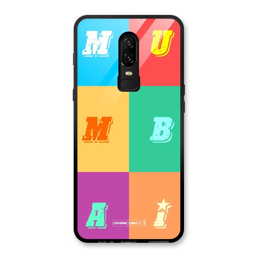 Mumbai Alphabets Glass Back Case for OnePlus 6