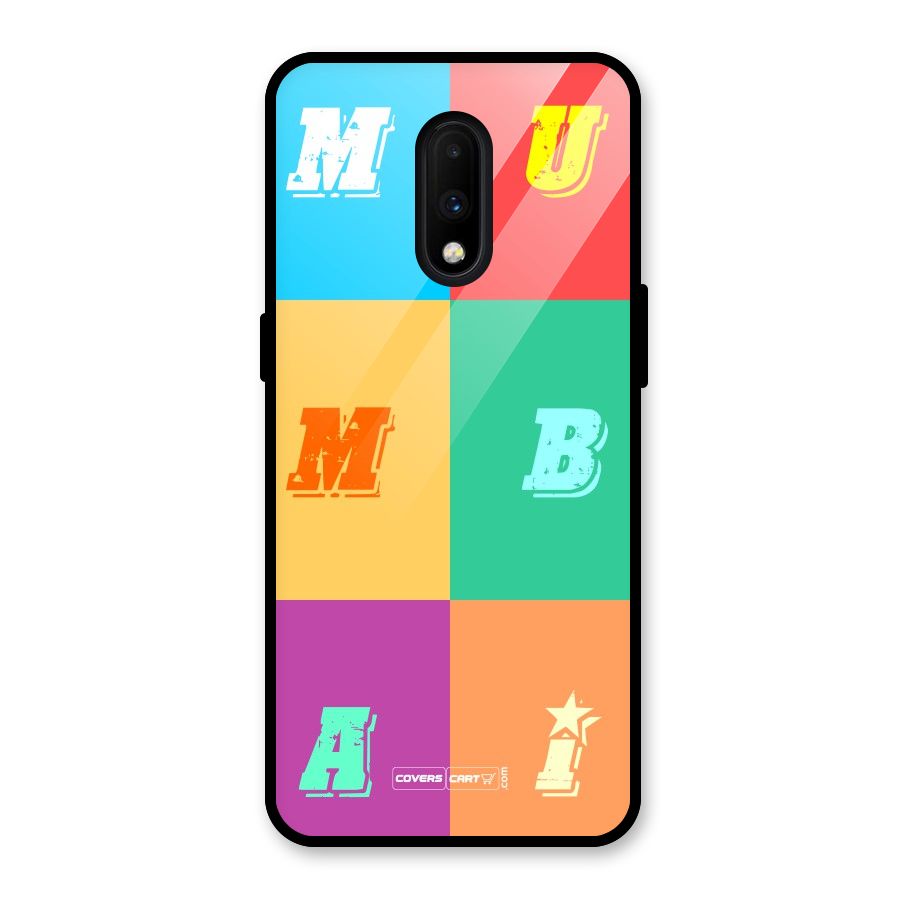 Mumbai Alphabets Glass Back Case for OnePlus 7