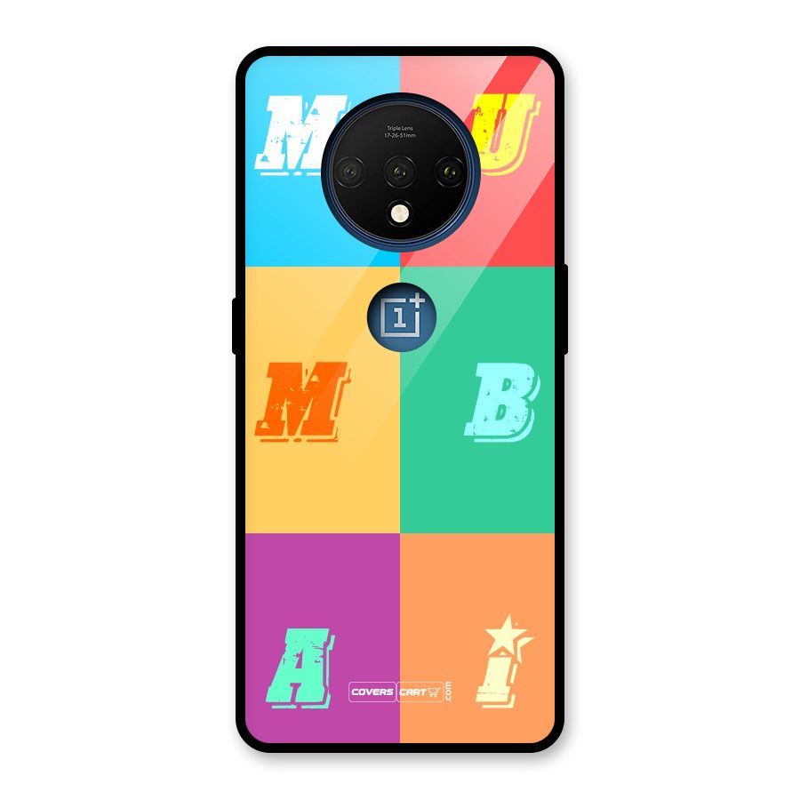 Mumbai Alphabets Glass Back Case for OnePlus 7T