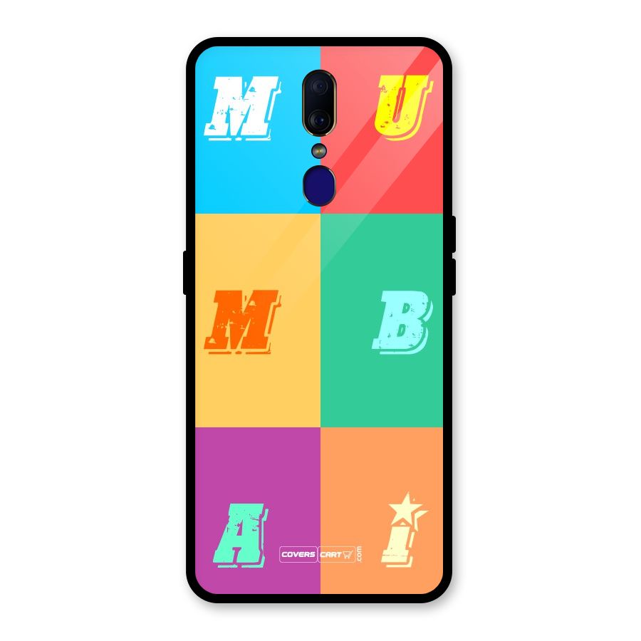 Mumbai Alphabets Glass Back Case for Oppo F11
