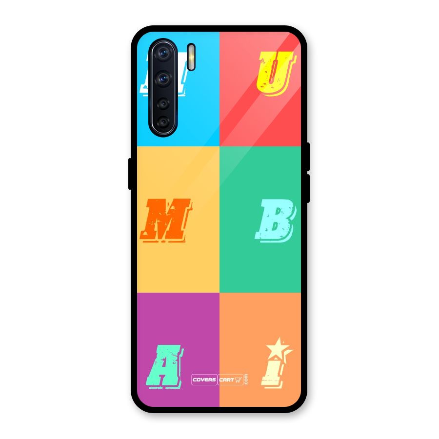 Mumbai Alphabets Glass Back Case for Oppo F15