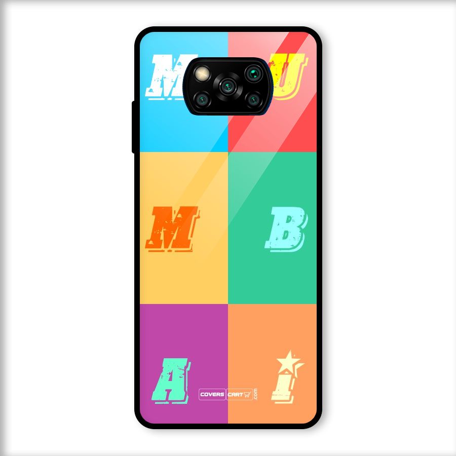 Mumbai Alphabets Glass Back Case for Poco X3