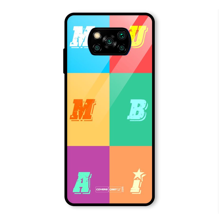Mumbai Alphabets Glass Back Case for Poco X3 Pro
