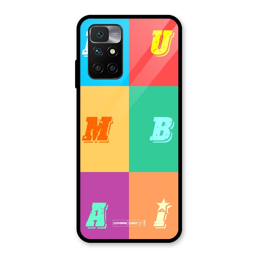 Mumbai Alphabets Glass Back Case for Redmi 10 Prime