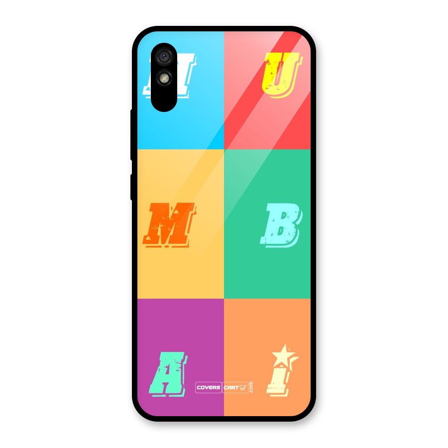 Mumbai Alphabets Glass Back Case for Redmi 9i