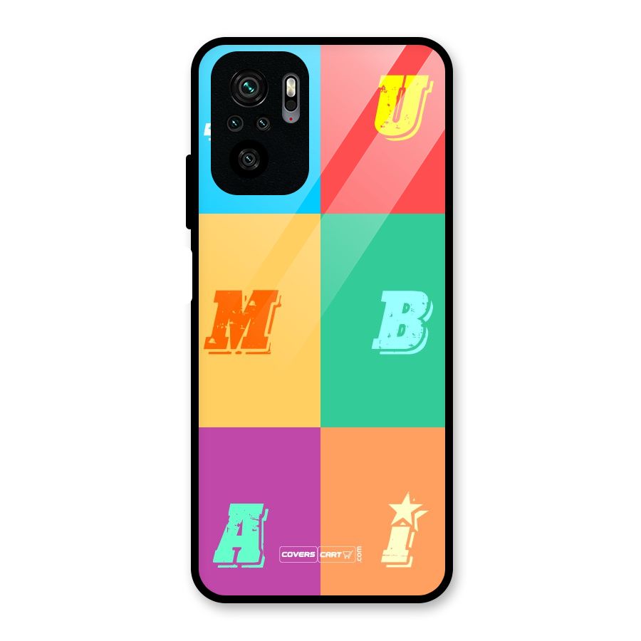 Mumbai Alphabets Glass Back Case for Redmi Note 10S