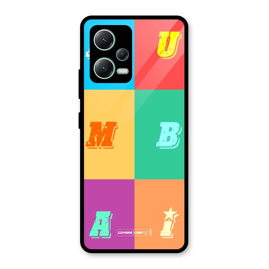 Mumbai Alphabets Glass Back Case for Redmi Note 12 5G